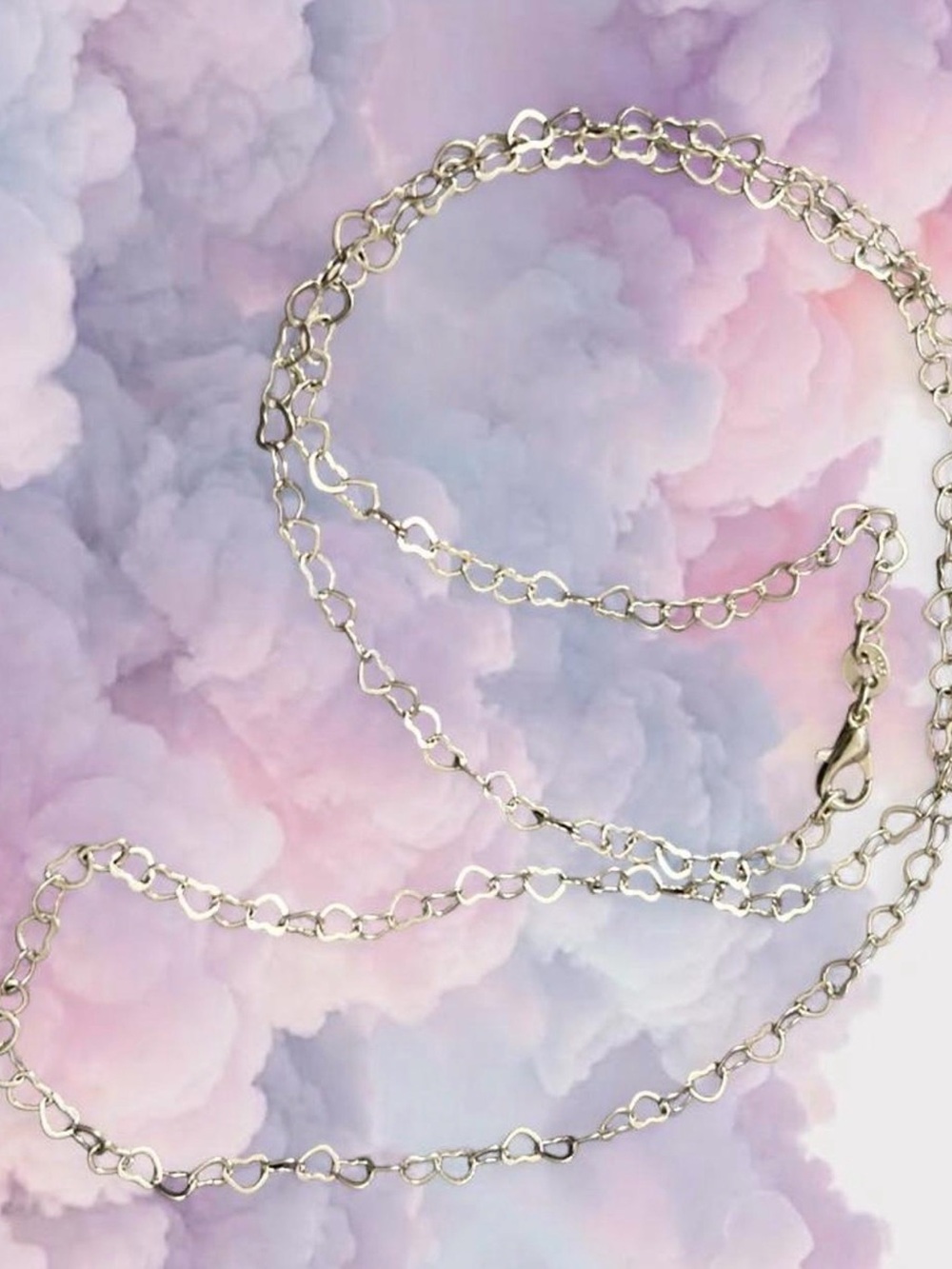 Delicate Silver Heart Link Necklace - Women Jewelry